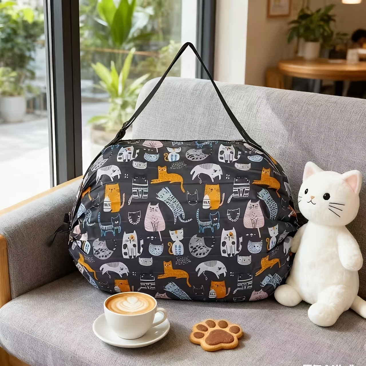 TEMU 【商品名】折りたたみ式 スーパーマーケット ショッピングバッグ 食料品用 ポータブルで大容量 女性に最適 丈夫な素材製 洗濯機洗い可能 男女兼用 フィットネス、水泳、ヨガに