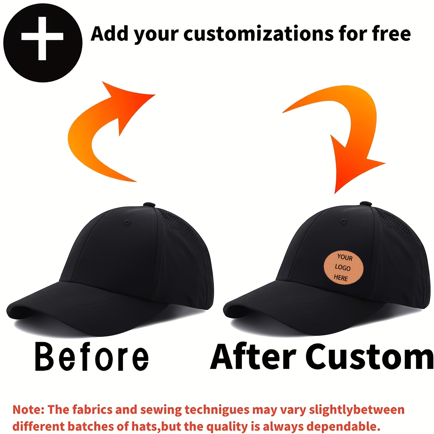 TEMU 1 Custom High-quality Quick-dry Baseball Cap, Golf Cap, With Personalized Text Or Logo