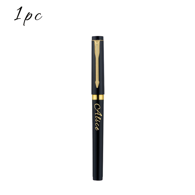 TEMU Stylo personnalisé avec texture métallique, prend en charge un nom , une abréviation ou une gravée, corps de stylo mats avec des clips de stylo