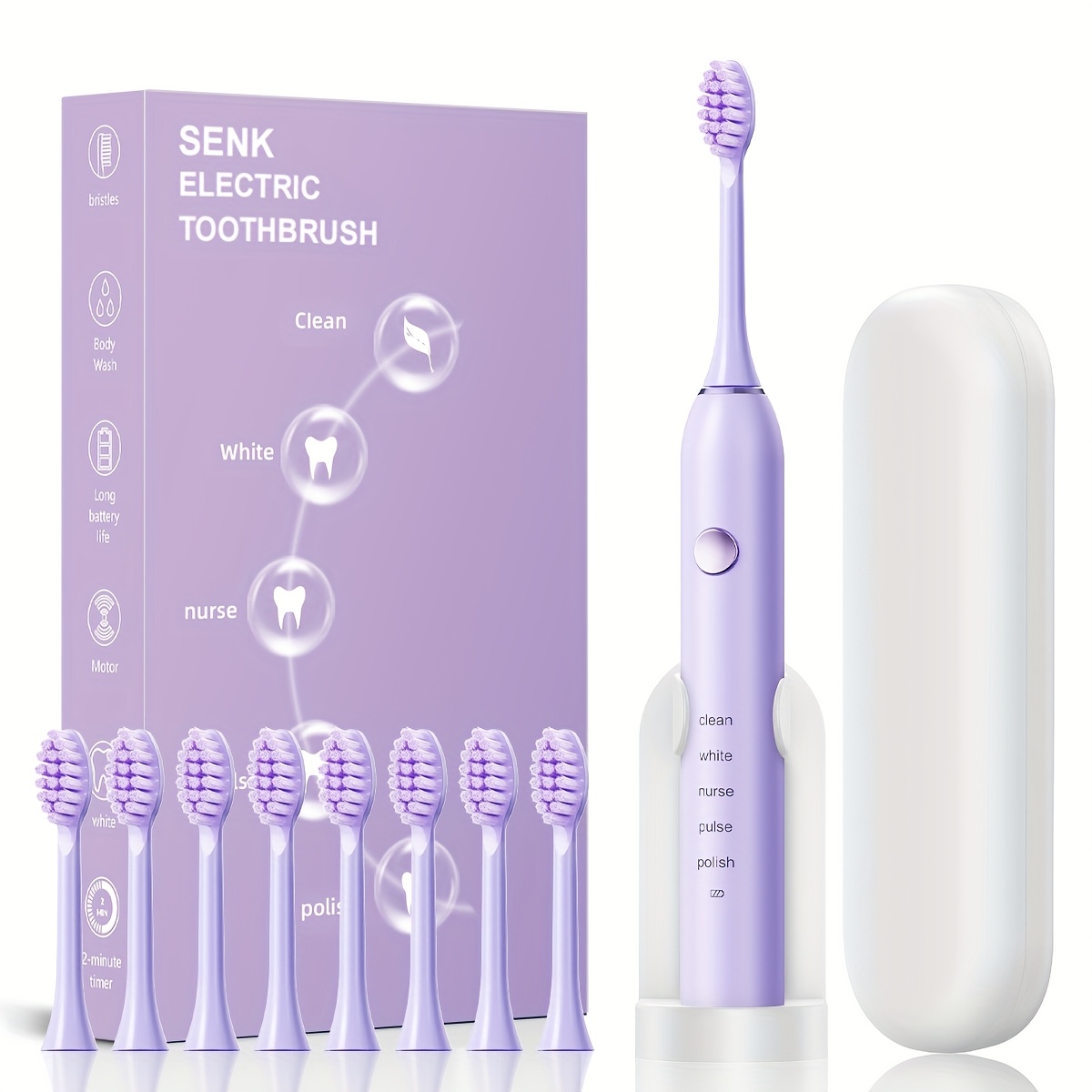 SENK Smart Fully Automatic Electric Toothbrush with 5 Cleaning Modes