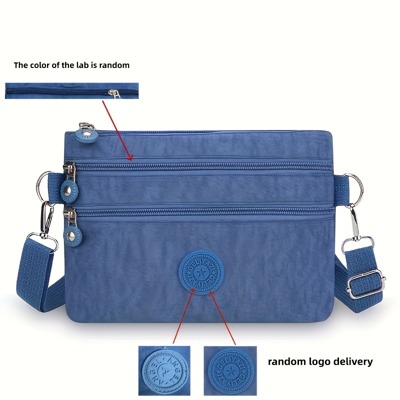 Image of Simple Single-shoulder Crossbody Bag, Zipper Small Square Pouch, Casual Key Pouch, Tissue Storage Bag, Logo And Color Random