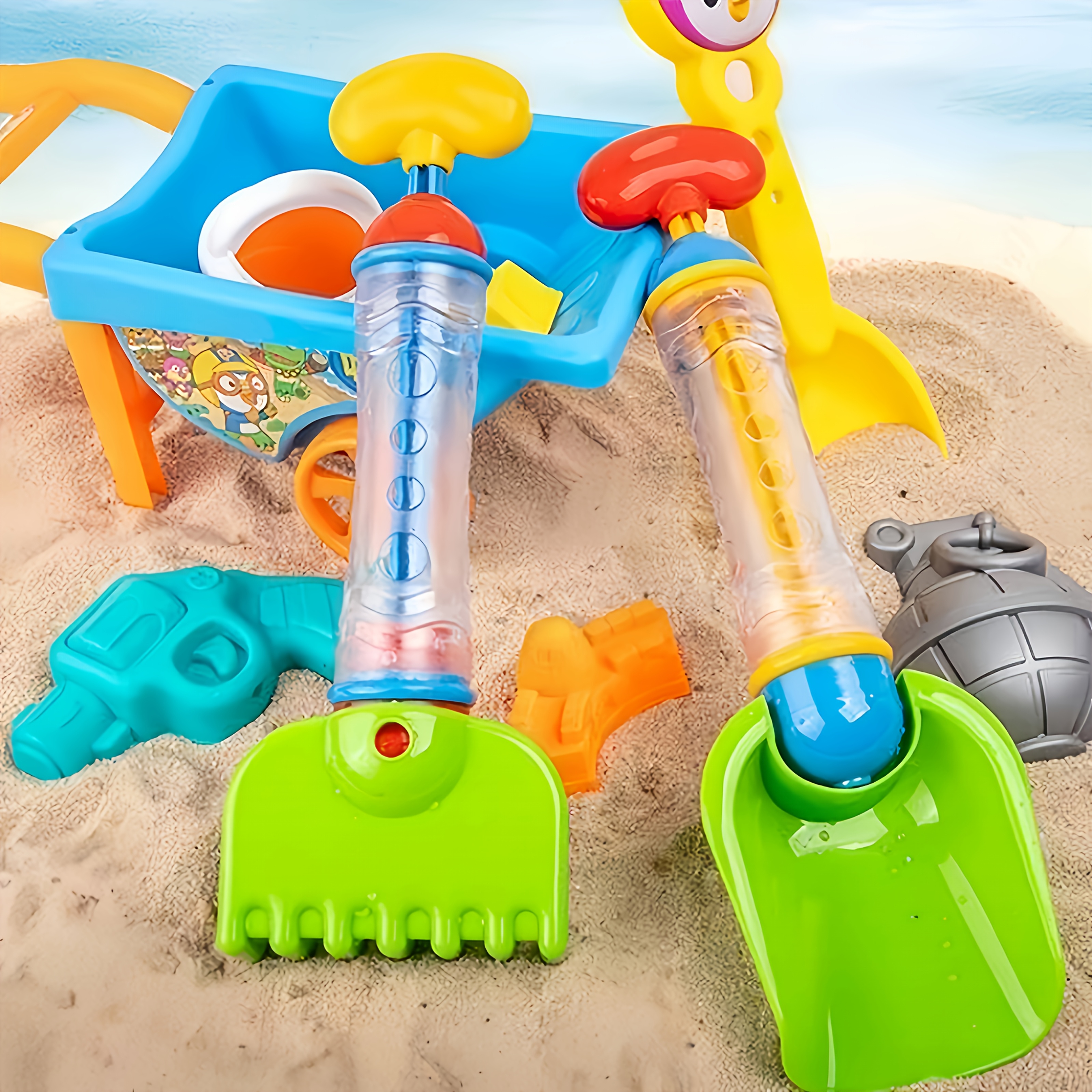 2 in 1 Shovel Water Gun for Beach Fun Durable Plastic Sand and Water Play Tool