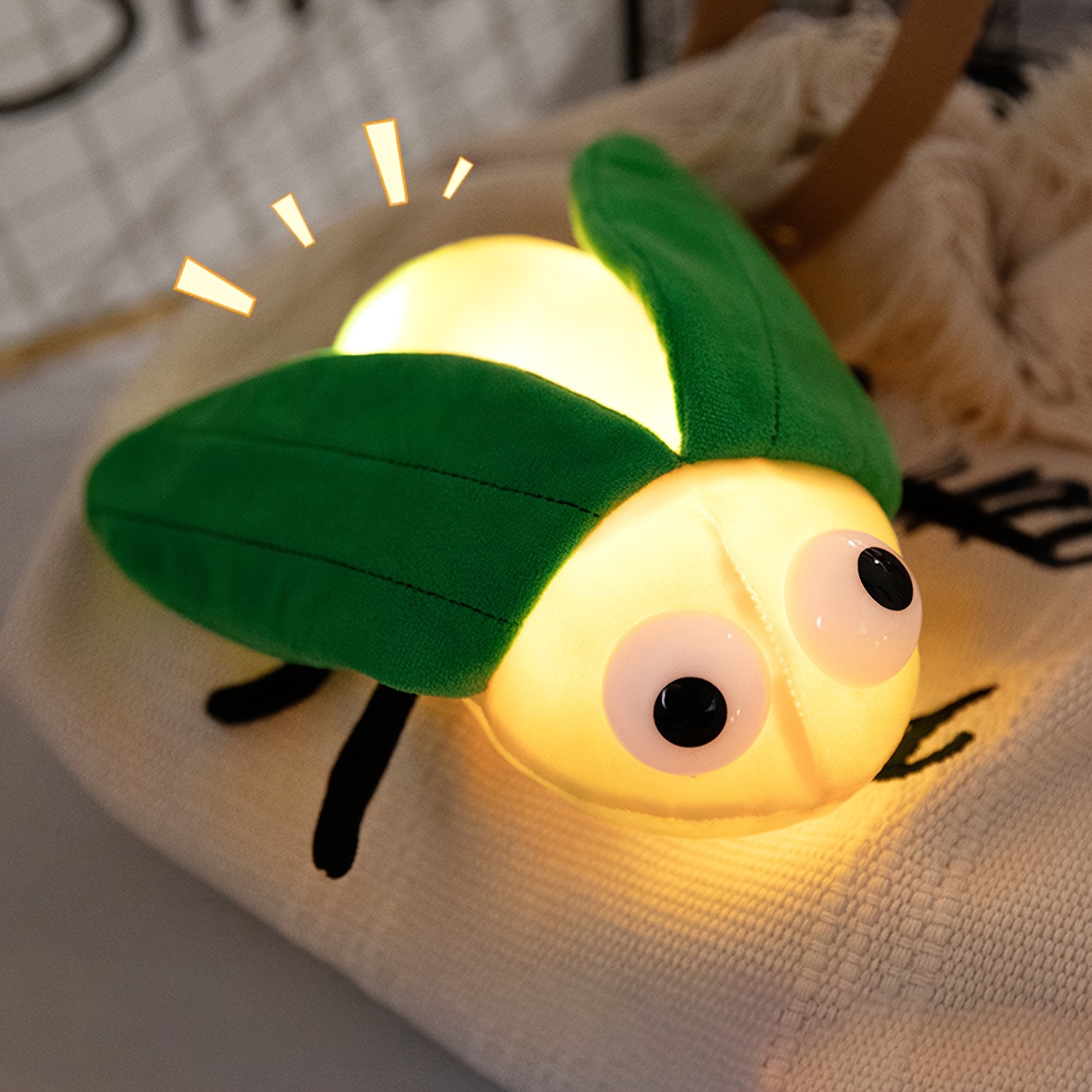

Glow-in-the-dark Firefly Plush Toy - Soft And Cuddly Stuffed Animal With Led Lights, Perfect For Kids And Adults, Cozy Nightlight Companion, Fun And Unique Gift For Bedtime And Home Decor