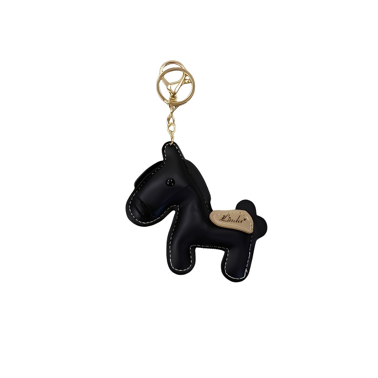 Custom Name Faux Leather Keychain | Personalized Horse-shaped Bag Charm, Faux Leather, Iron Chain, Ideal For Gifts On Christmas, Birthdays, Anniversaries, And More