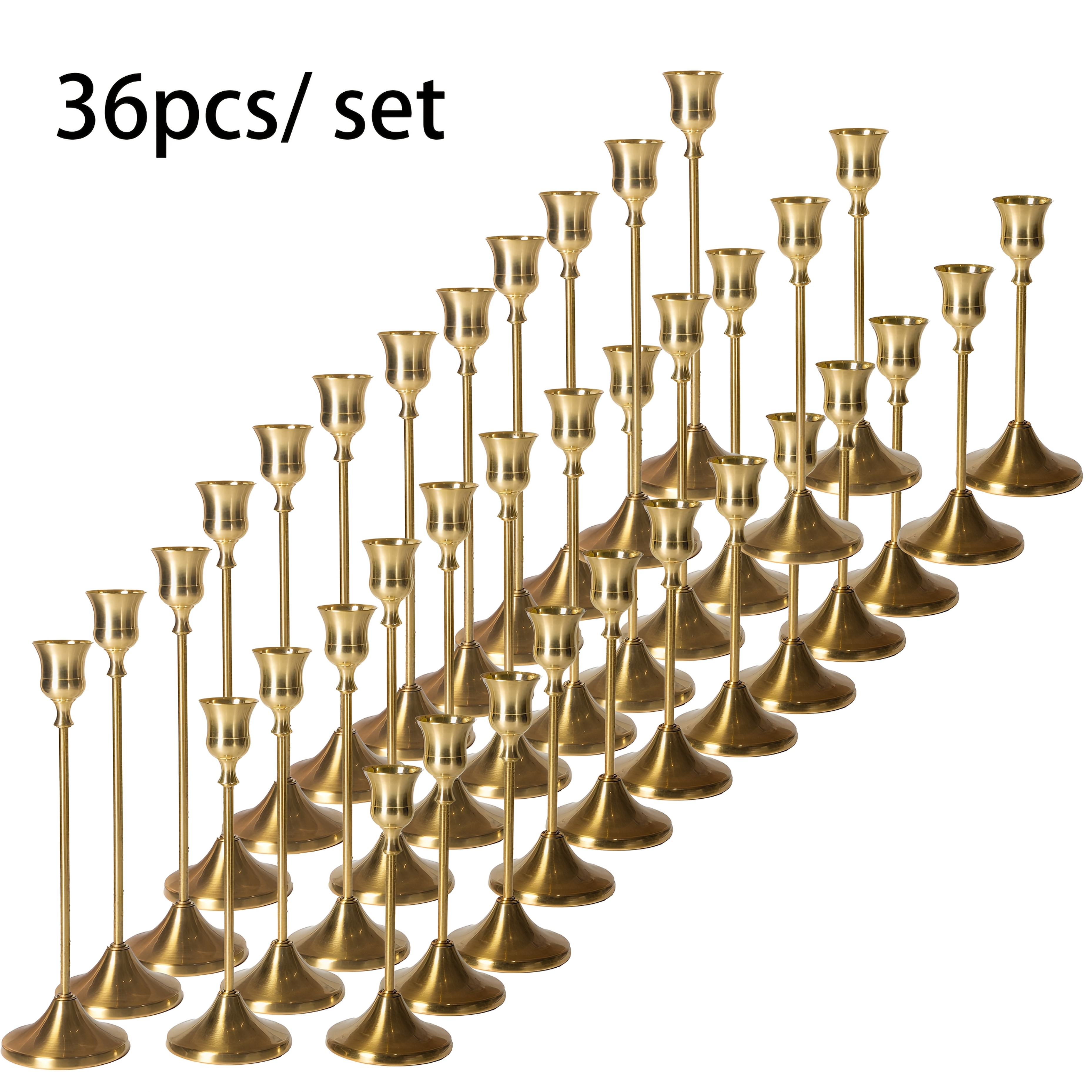 Image of Holiday Decor Bundle Golden Candelabras - 36pcs Christmas & Nye Party Décor
