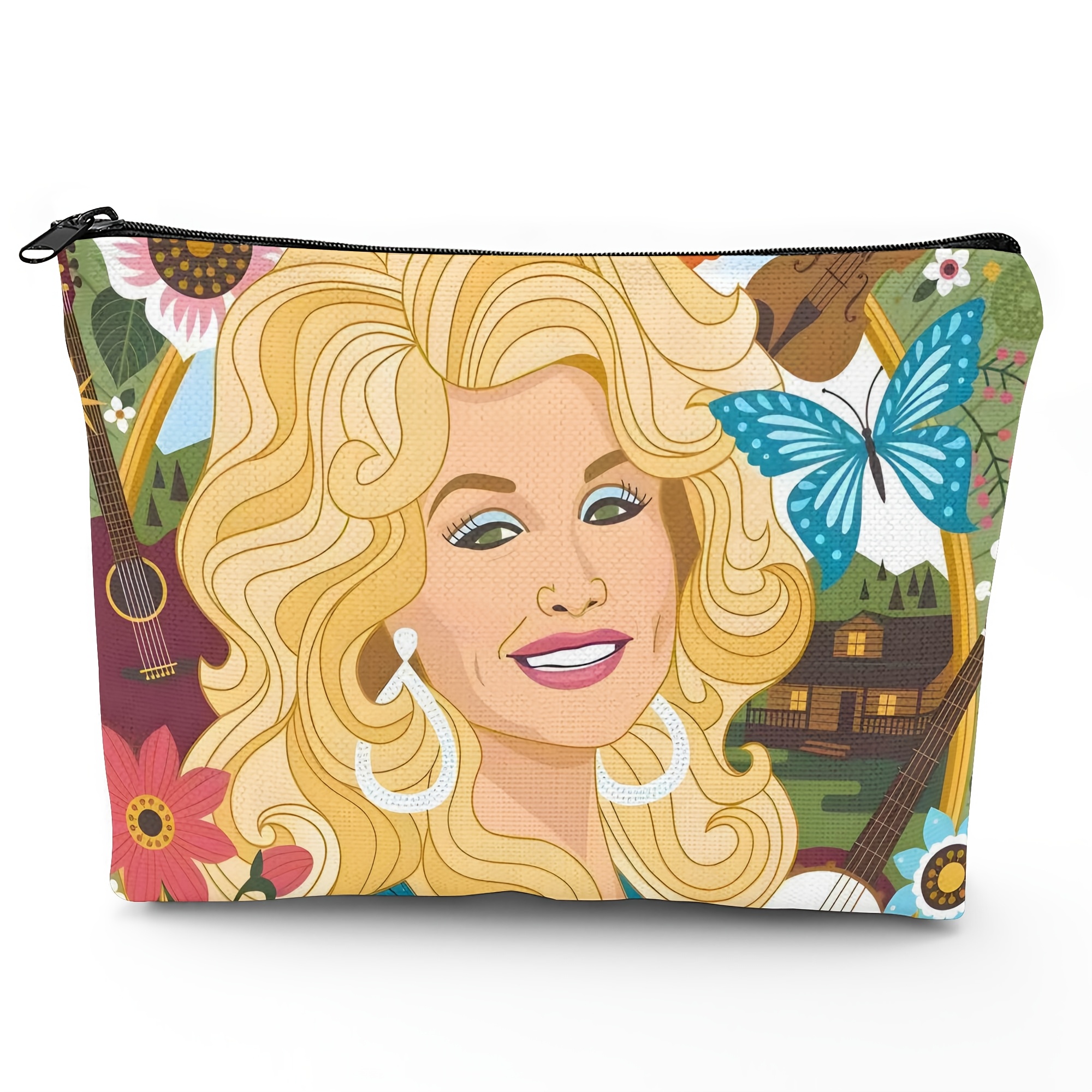 TEMU Dolly Themed Makeup Bag Suitable For Gift Or Personal Use - Iconic Icon' Name/portrait/celebrity, Compact Beauty For, Travel-friendly Gift For &, Dolly Merchandise