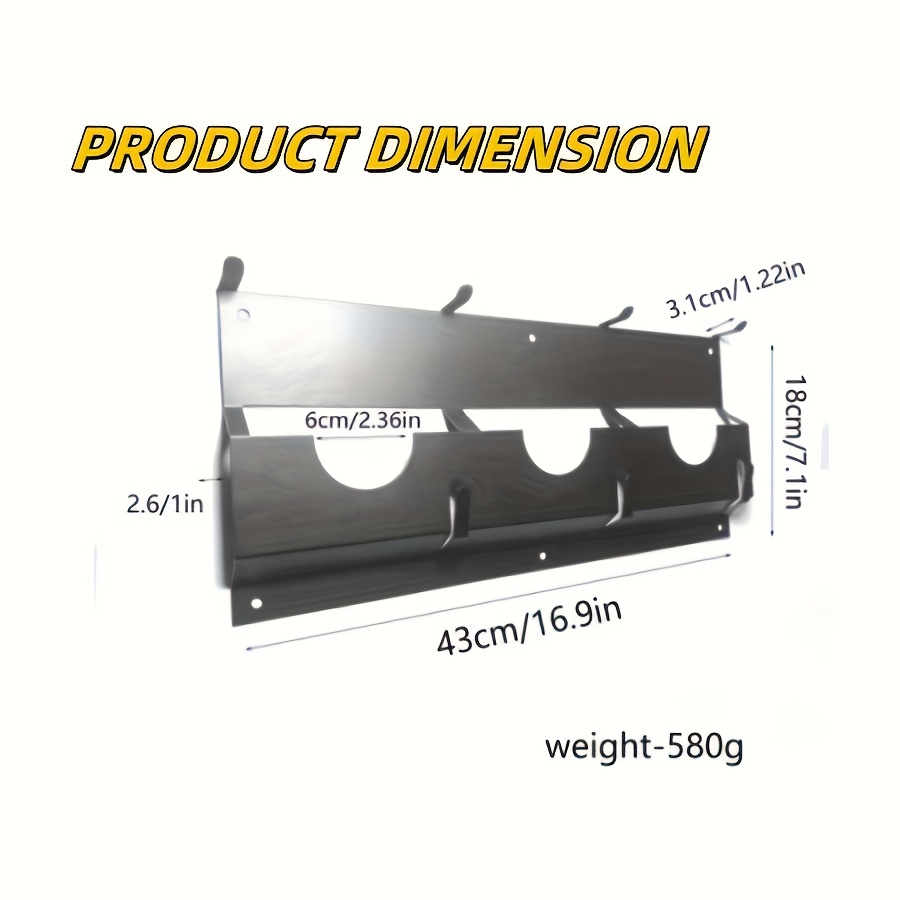 TEMU Organizzatore per smerigliatrice angolare a 3 scomparti | Supporto a parete per utensili per Milwaukee, per DeWalt - scaffale portaoggetti in