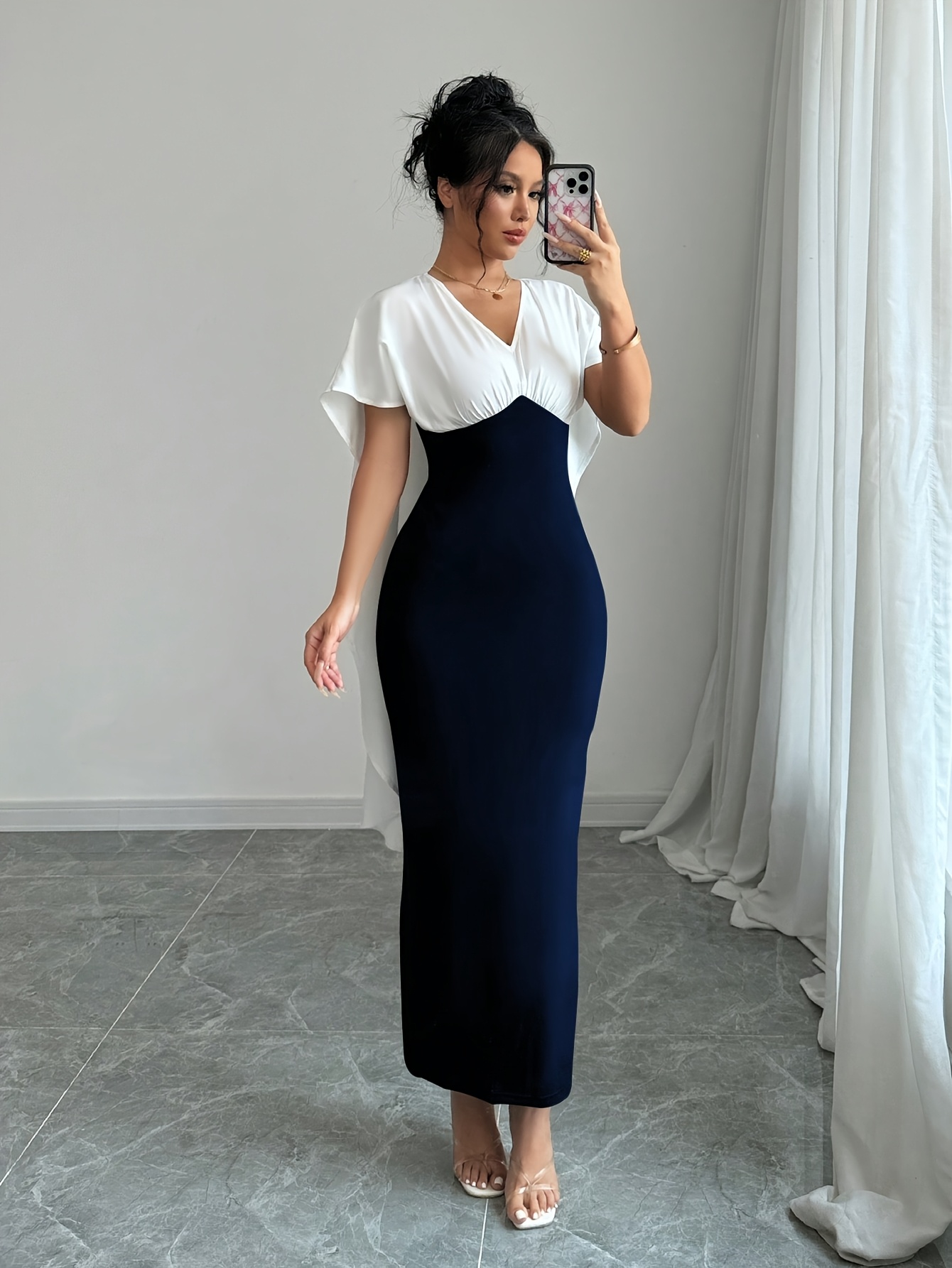 スーツ・フォーマル・ドレス layered cape dress cape dress for women sold on Temu United States