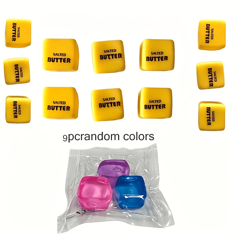 TEMU A Set Of 9pcs Multi-numbered Children's Party Gift Package Toy Set. Are Assorted And Are Fun Butter-shaped Blocks To Mold. The Mini Molding Set