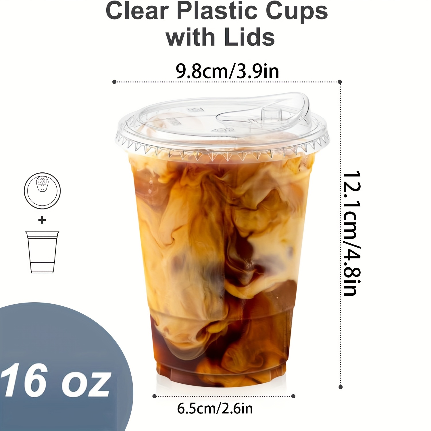 20 40pcs 16 oz clear plastic cups straw less sip lids - Temu