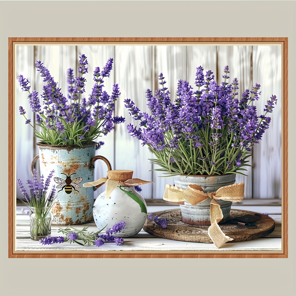 

Lavender 5d Diy Diamond Painting Kit - Round Embroidery, Beginners & Home Decor, 7.8x11.8 Inches