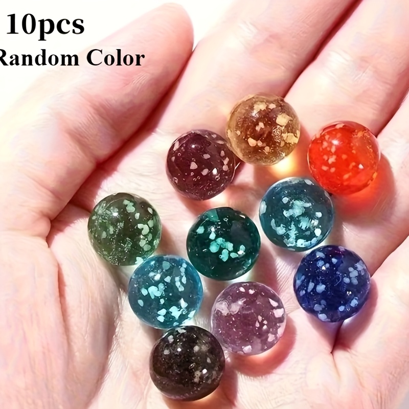 10pcs Glossy Glass Beads Set, Handmade 1.4cm/ 0.55inch, No Charging Needed, Glass Beads Dice For Games, Diy Crafts, And Home Decoration, Diy Craft Materials