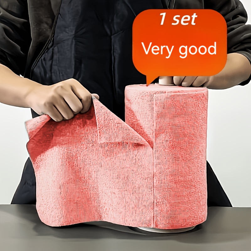 1 roll of multi color reusable microfiber towel roll independently packaged and tear   heavy duty water absorption and quick drying suitable for kitchen bathroom cleaning and wiping outdoor rv and over 50 other environments