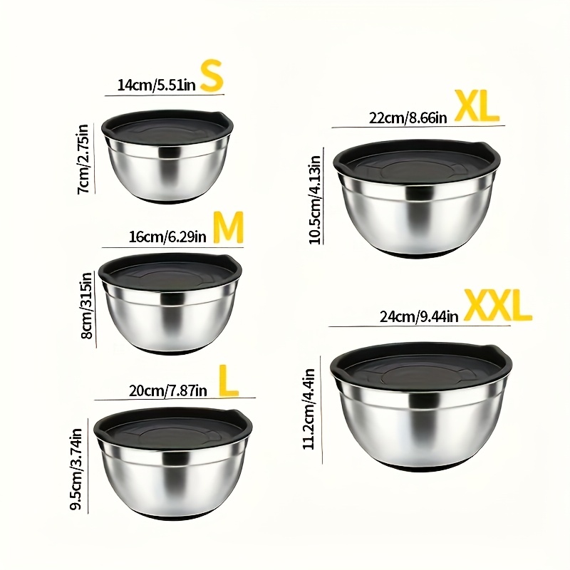 5pcs stainless steel nesting bowls set 5pcs stainless steel nesting bowls set versatile kitchen mixing bowls oven safe with airtight lids for baking serving fruits vegetables   prep essentials for christmas halloween easter hanukkah thanksgiving details 2