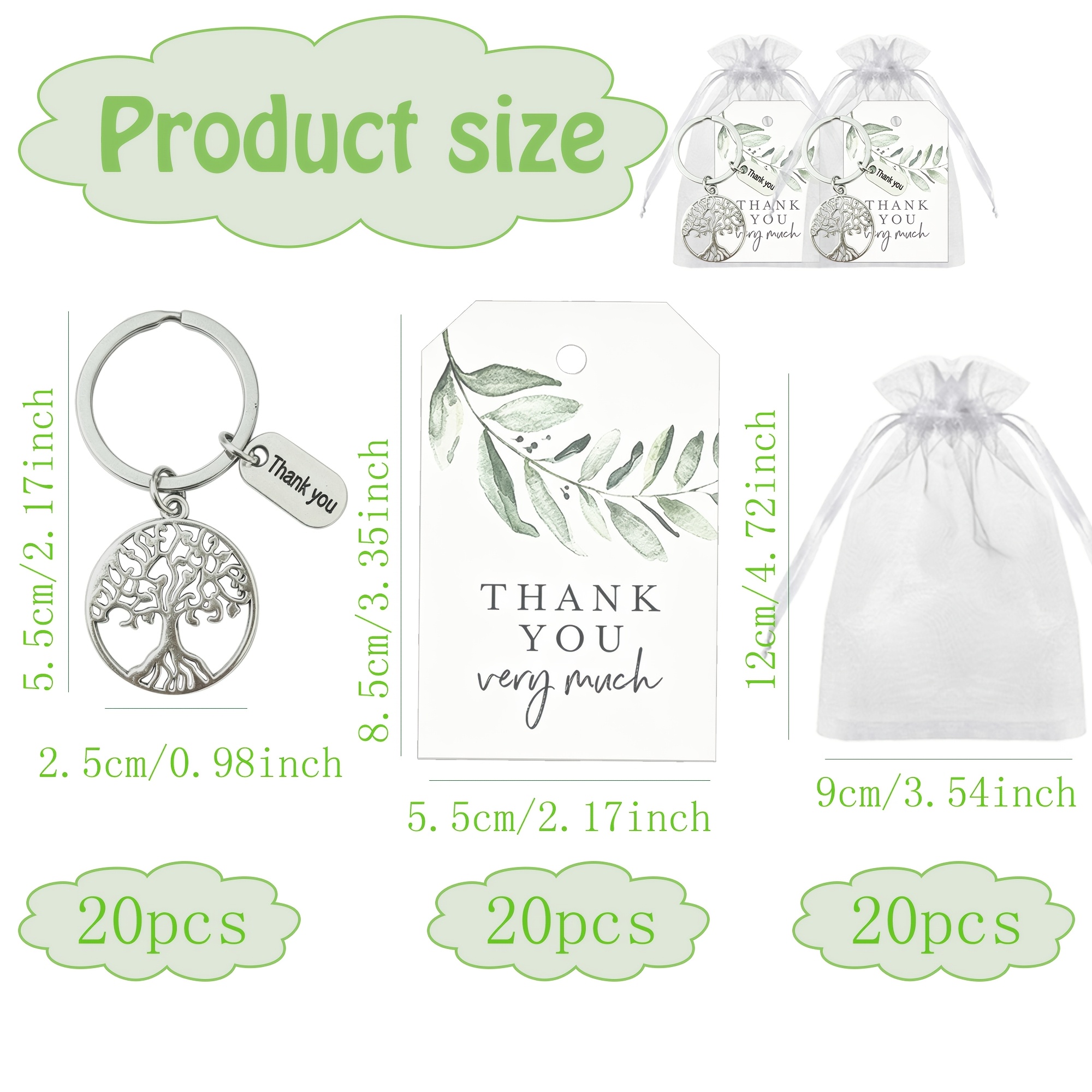 TEMU 60-pcs Tree Of Life Keychain Gift Set, Graduation Season Thanksgiving Teacher's Day Gift, Christmas Thanksgiving Party Souvenirs, Adult Party