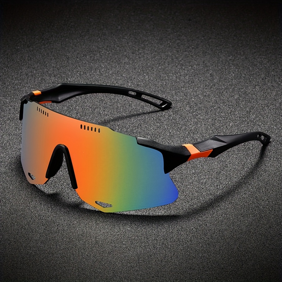   unisex fashion glasses protection ventilated pc gradient lenses color changing black frame for   running cycling outdoor accessories lifestyle sporty design lightweight design protective eyewear adventure  