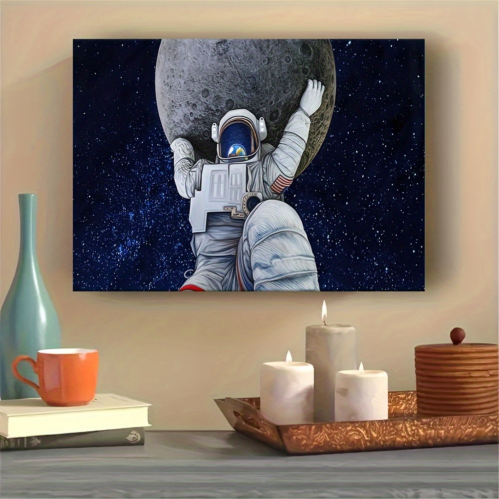 壁飾り 壁アート 3D壁アート 月と宇宙飛行士 月の壁飾り モダンアートキャンバス 満月の壁飾り 宇宙飛行士の壁飾り リ - Temu Japan