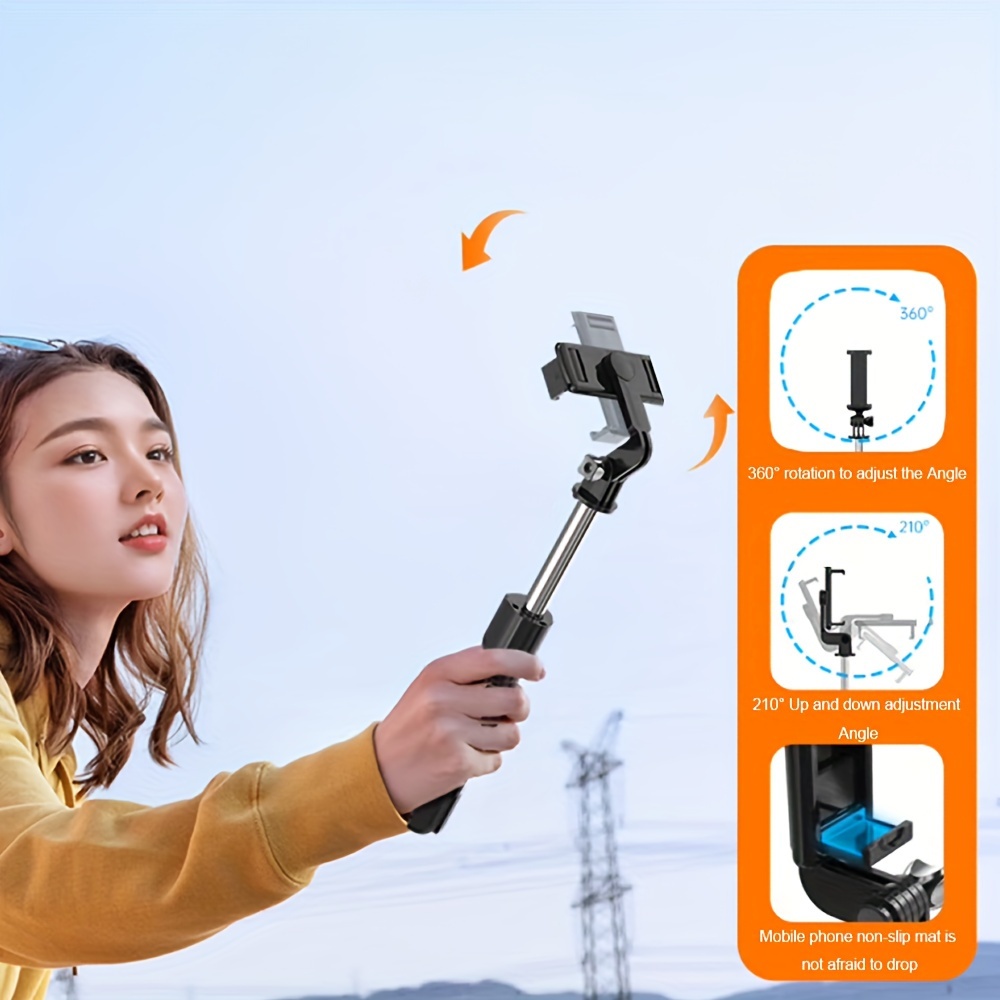 phone selfie stick tripod expandable selfie stick integrated smartphone tripod stand wireless remote 360 rotation