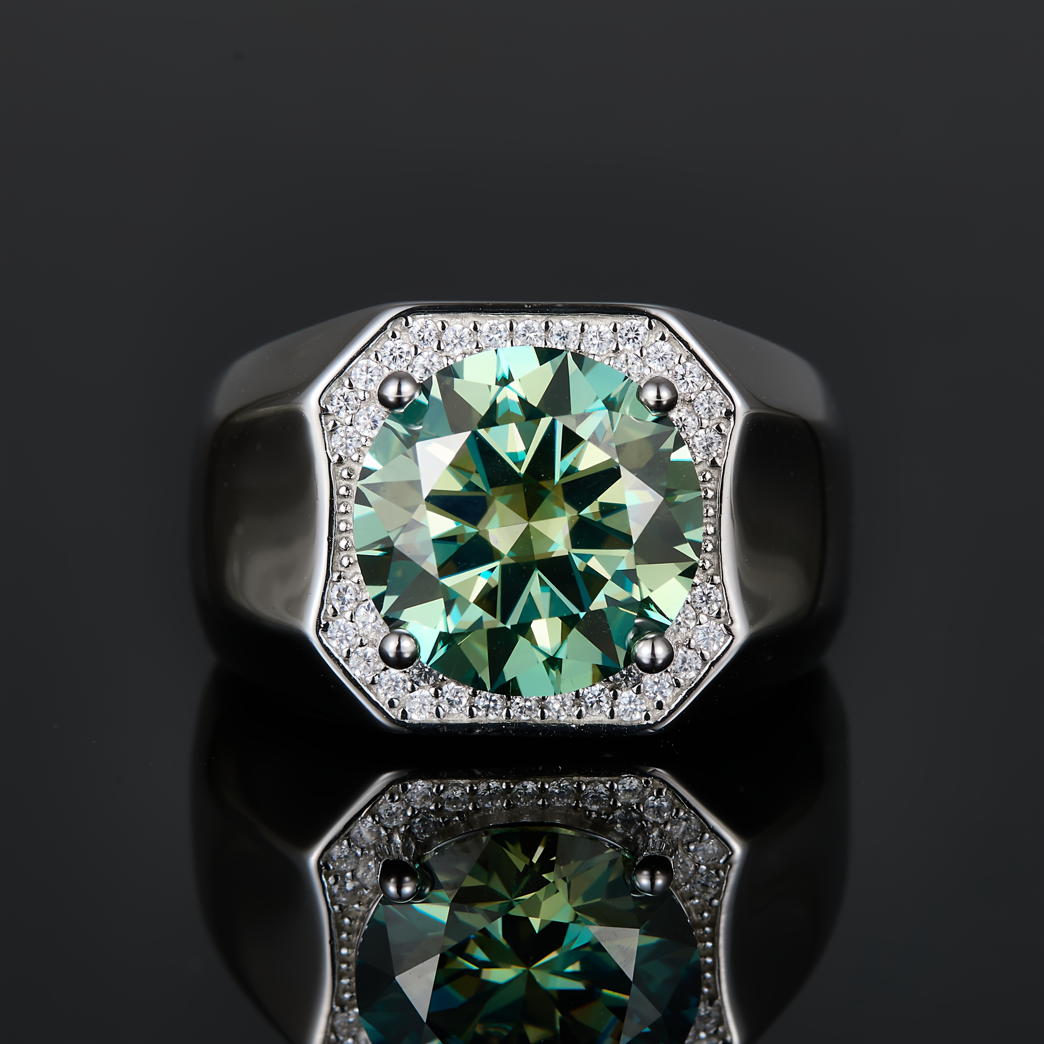 item picture a 1pc s925 925 silvery ring set with 5 carat moissanite is perfect for birthday parties as a gift for   men and women halloween and christmas