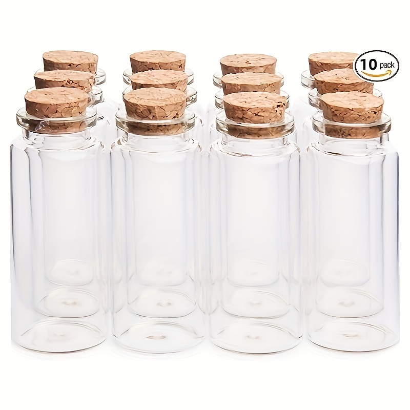 

10pcs 30ml 1.18""x 2.75"" Mini Glass Jars With Cork Plug, Votive/message Bottles, Wedding Gifts, For Home Room Living Room Office Decor, Mother's Day New Year Easter Gift