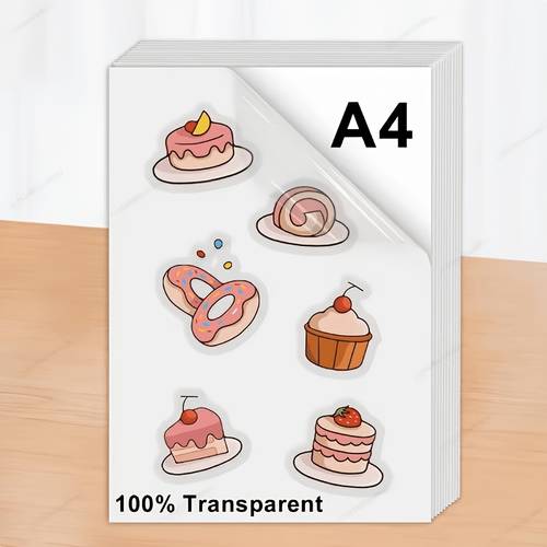 Clear Sticker Paper for Inkjet Printers - Non-Waterproof Glossy Printable Vinyl Sticker Paper 8.3X11.7 Inch 20 Sheets