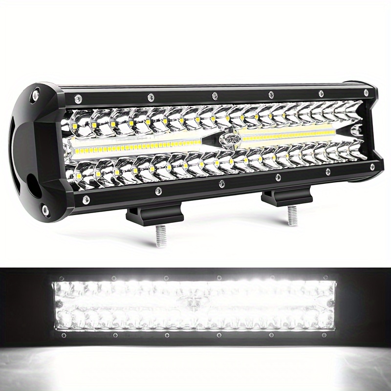 Barra de luz LED de 12 pulgadas, barra LITE-WAY de triple fila de luz  combinada de 30000 lúmenes, luces de conducción todoterreno para UTV, ATV,  Jeep