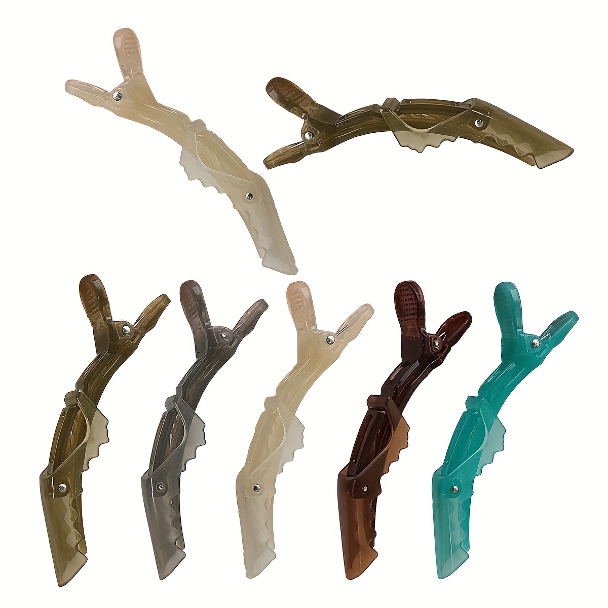 

5pcs Elegant & Minimalist Jelly Colored Alligator Hair Clips, Non-slip Styling Clips For Salon, Makeup & Home Use, Solid Color Hair Accessories, Women & Men