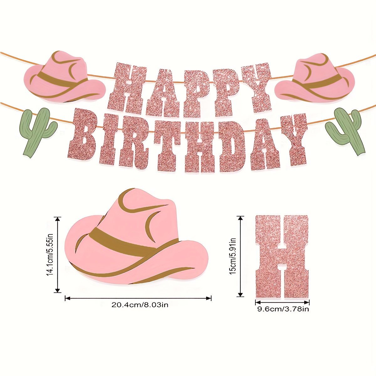 1 Set Western Cowboy Happy Birthday Letter Banner Cowboy-themed Party Decoration Birthday Banner