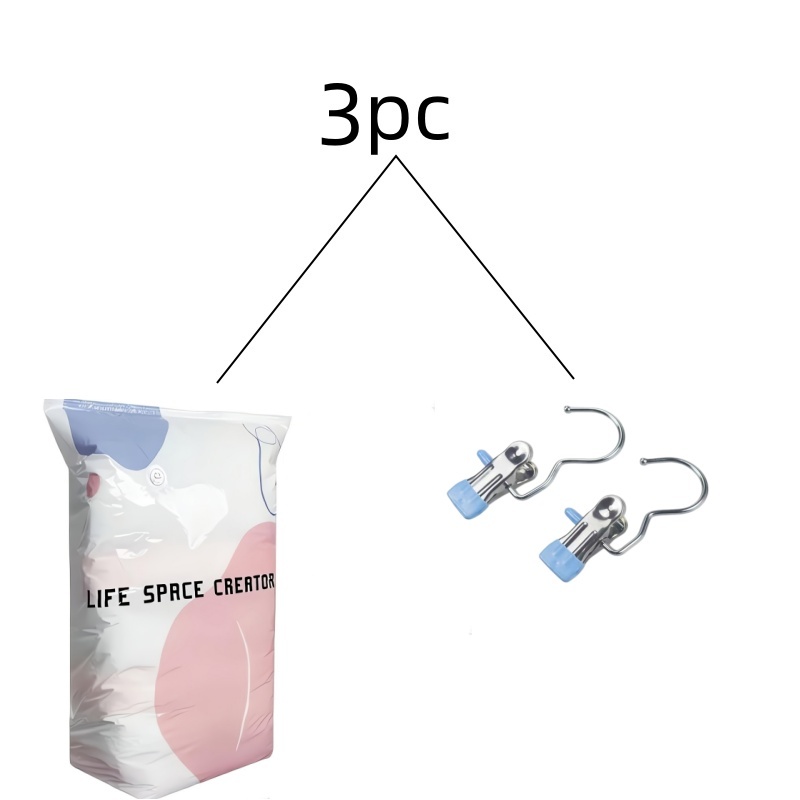 TEMU Grands sacs de rangement sous vide + pinces à linge, couleurs aléatoires. Nouveaux sacs de compression cubiques réutilisables et encombrants,