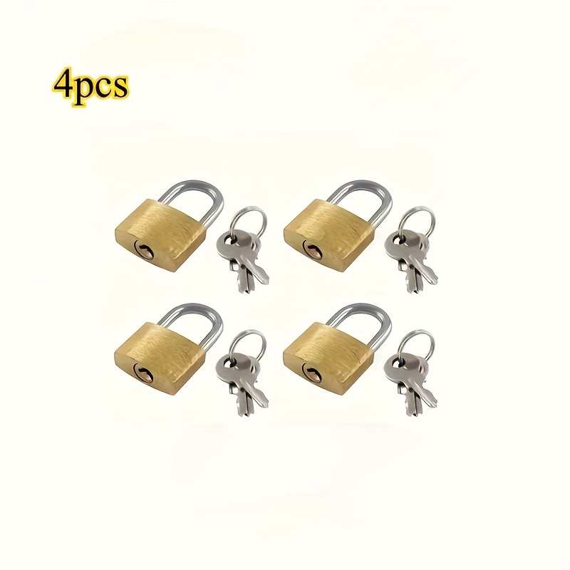 4pcs Mini Padlocks With 12 Keys, 20mm - Durable Metal Locks For Storage Cabinets, Garage U-locks, Suitcases & Toolboxes - Weatherproof & Anti-theft Security