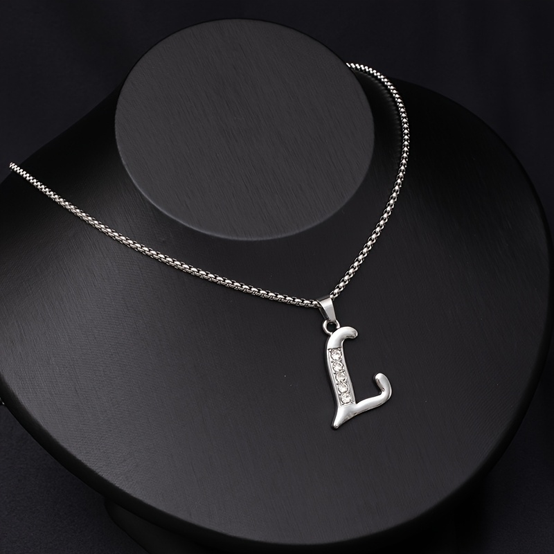 Simple Stylish Women's 26 English Letters Titanium Steel Necklace