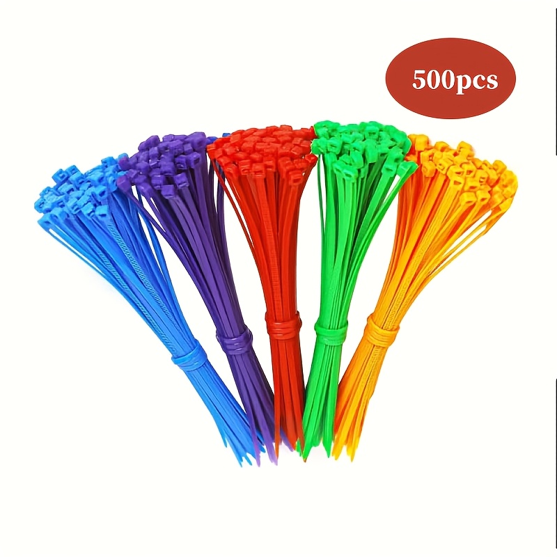 TEMU 500 de nailon multicolores de 10 cm, autoblocantes, resistentes a los arañazos y a la flexión—Adecuadas para la organización del hogar, , el