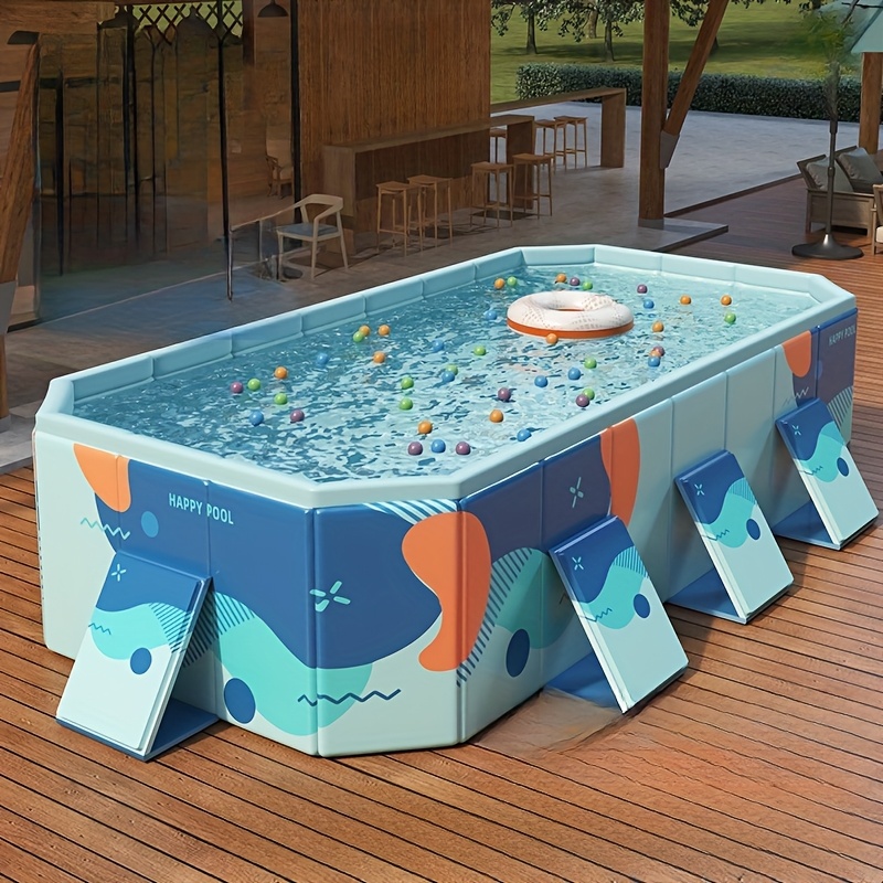 foldable swimming pool non inflatable outdoor pool hard Temu Canada