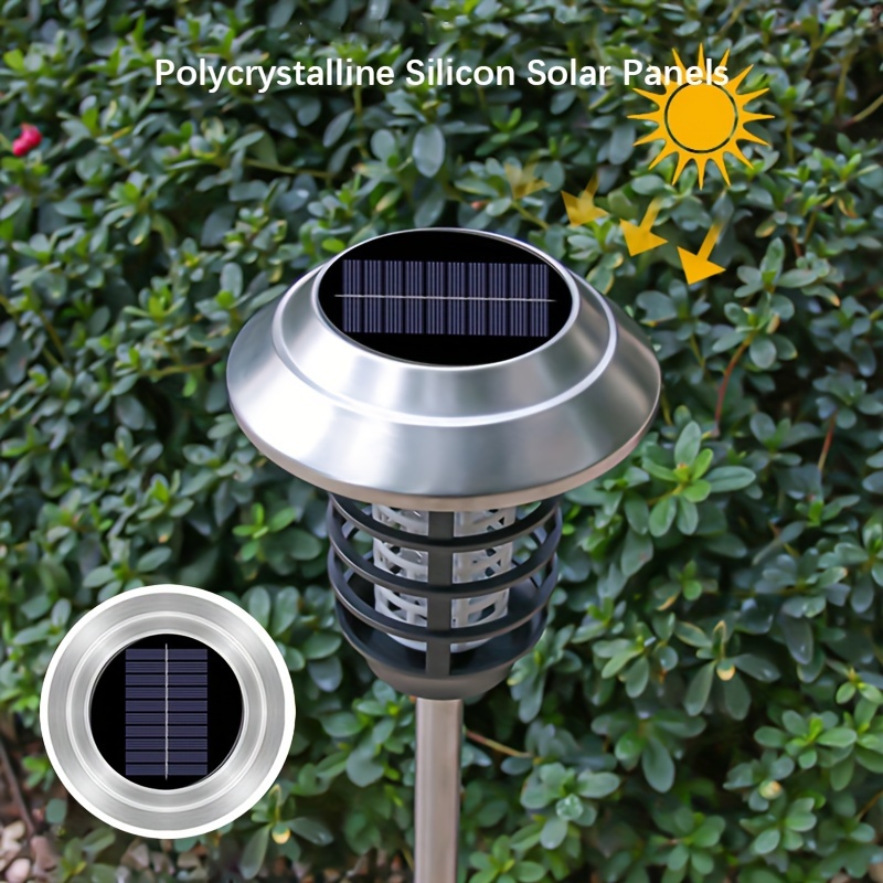 solar bug zapper lights led landscape lighting with uv light and mosquito killer 2 in 1 outdoor garden patio backyard camping lighting pvc material solar powered bug trap details 1