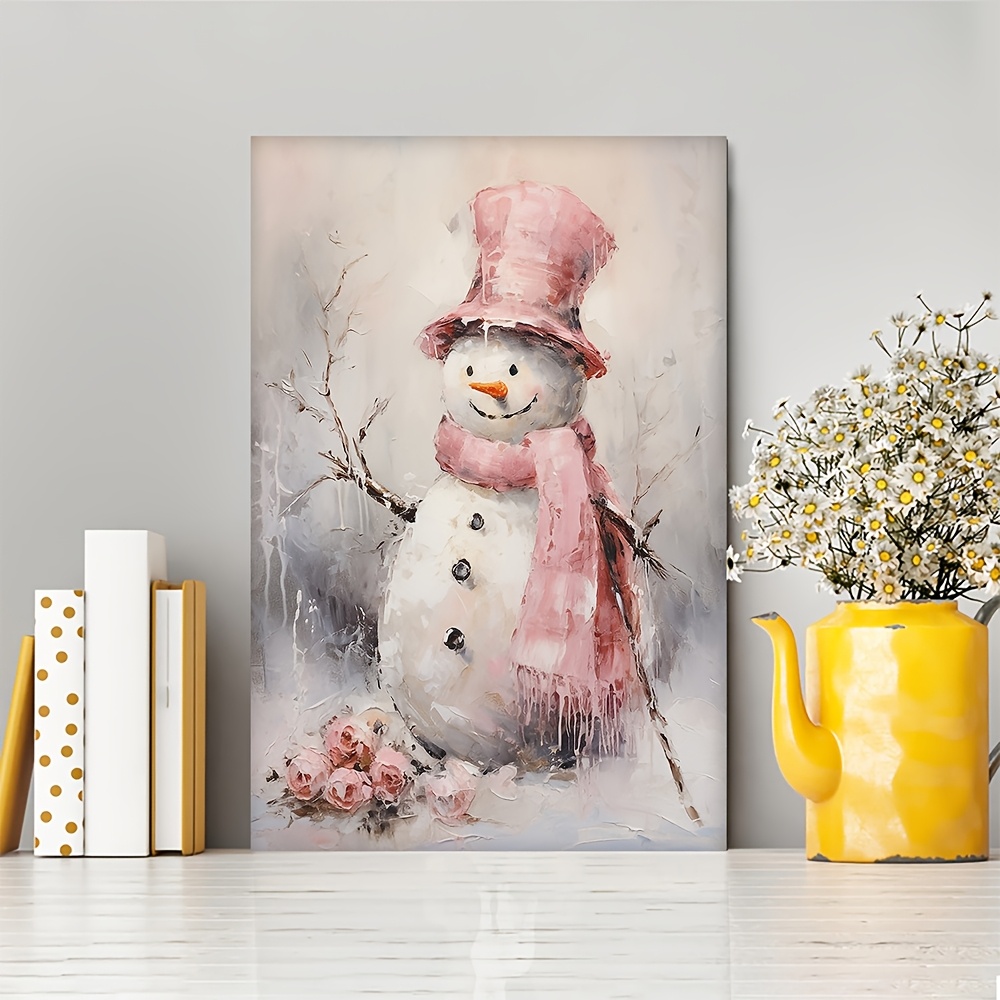 

Snowman Canvas Art - Wall Decor For Home, Perfect Christmas & Holiday Gift, Ready To Hang