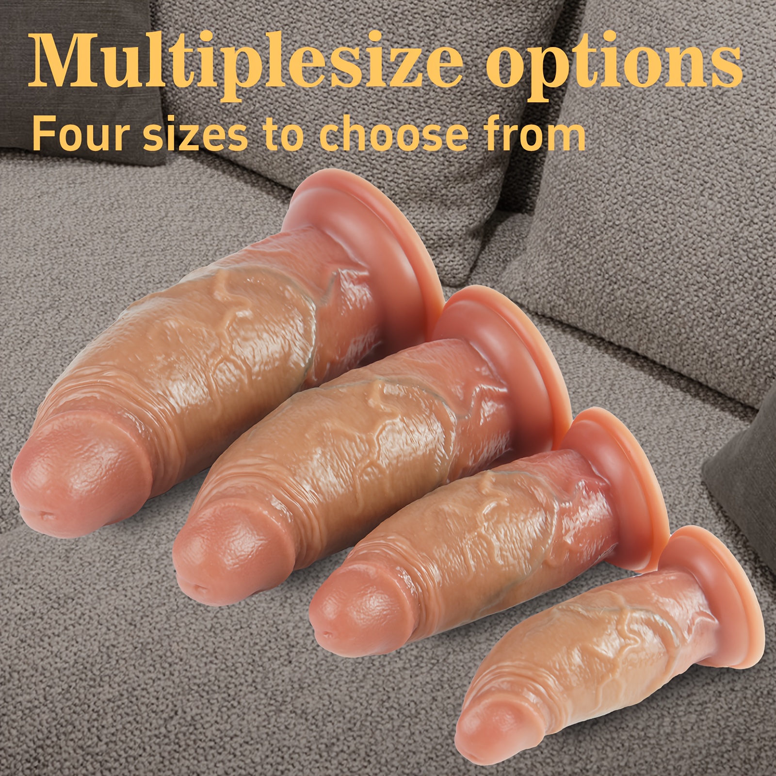 Realistic Huge Thick Dildo with Suction Cup, Suitable for Hands-Free Play, Soft Wide Real Liquid Silicone Dildo, Fat Anal Dildo for Gay and Lesbian Adult Sex Toys and Games, Men's Pleasure, Solo Fun, Realistic Texture, Flexible Material