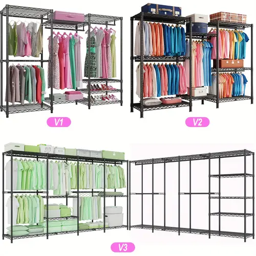 Clothes Rack Modular heavy duty clothes rack sold on Temu United States
