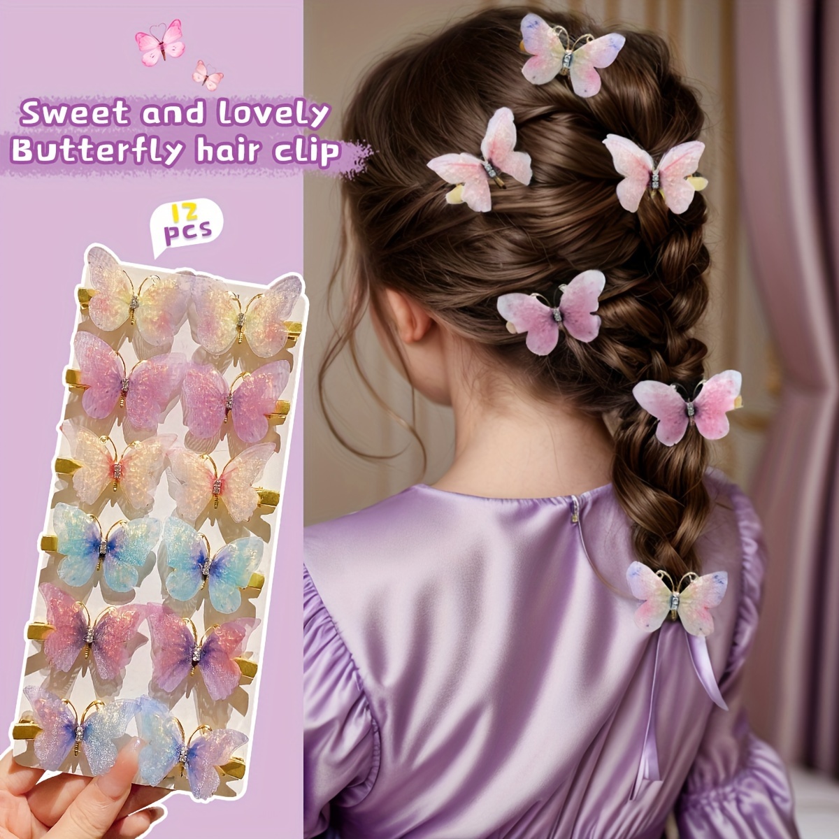 TEMU 12pcs Cute Hair , Fashion Hair Accessories