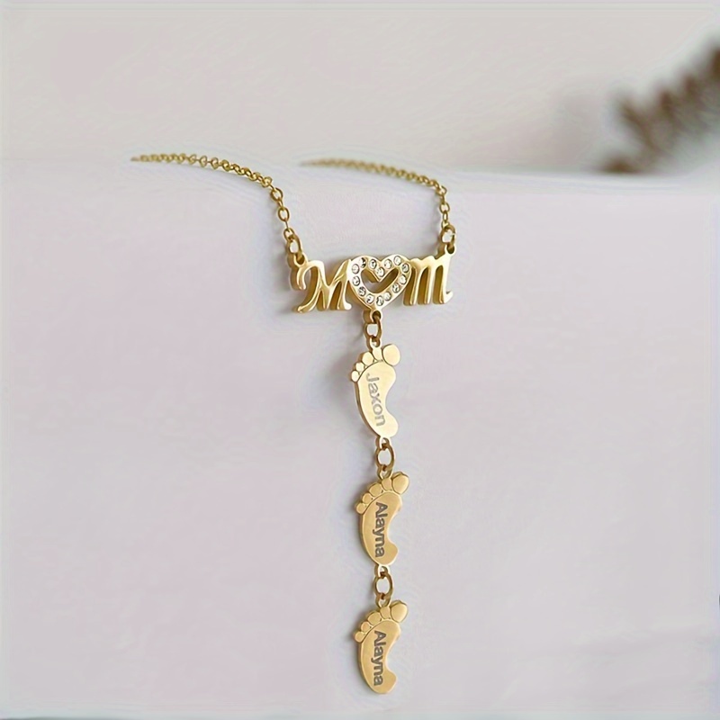 Personalized Family Name Stainless Steel Pendant Necklace, Engravable