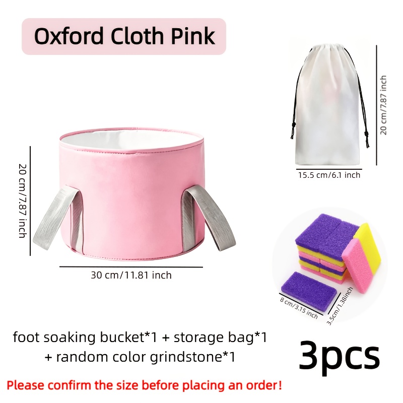 3pcs Foot Care Set (foldable Insulated Tub + Pumice Stone + Storage Bag). Enjoy A Full Foot : Soak, Exfoliate, Store . Water Warm , Relaxes Feet & Leaves Them Smooth