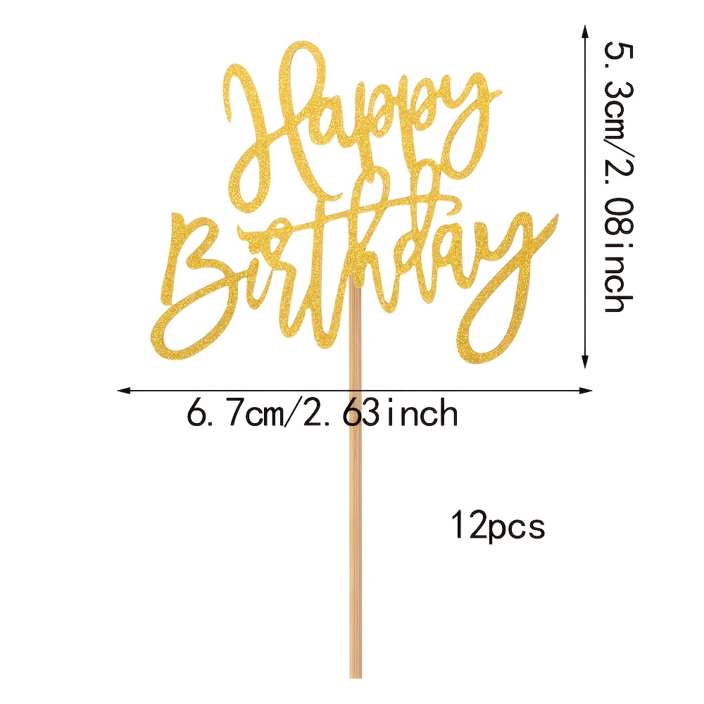 12pcs Paper Birthday Wishes Decorations Perfect For Baking For Halloween,christmas Event & Party Supplies Halloween&christmas For Christmas,newyear,valentine,party Events