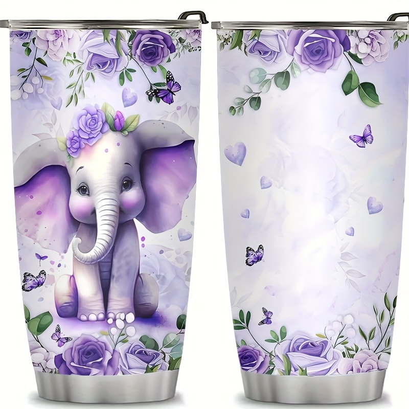 

[1pc Insulated Stainless Cup] 20 Oz Insulated Stainless Steel With Lid, Elephant And , Vacuum Coffee Cup, 304 Stainless Liner, With Gift-ready For Adults