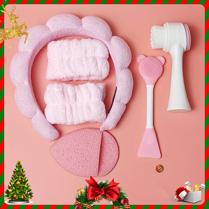 

6pcs Facial Care Set: Deep Cleansing Brush Kit, With Headband, Silicone Exfoliating Brush, Pore Deep Cleaning Brush, Hypoallergenic, Manual , For Women, Ideal Christmas Gift