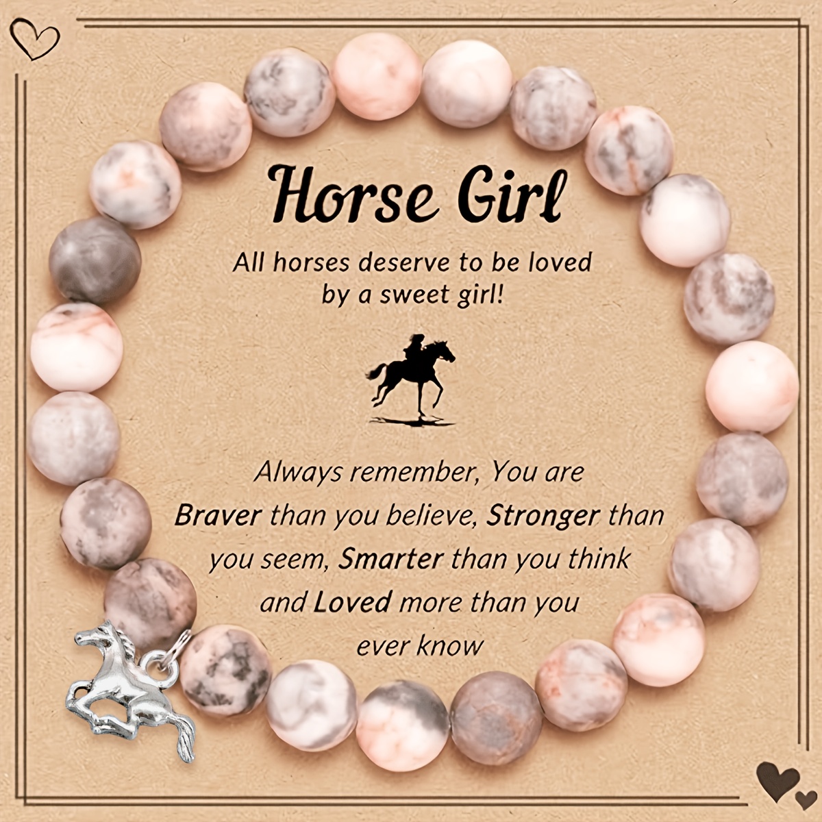 Image of Horse Gifts For Women - Horse Bracelets, Equestrian Supplies For And Trainers, Horse Presents, Gifts For With Positive Quote Cards, Anniversary Horse Jewelry For Graduation Day