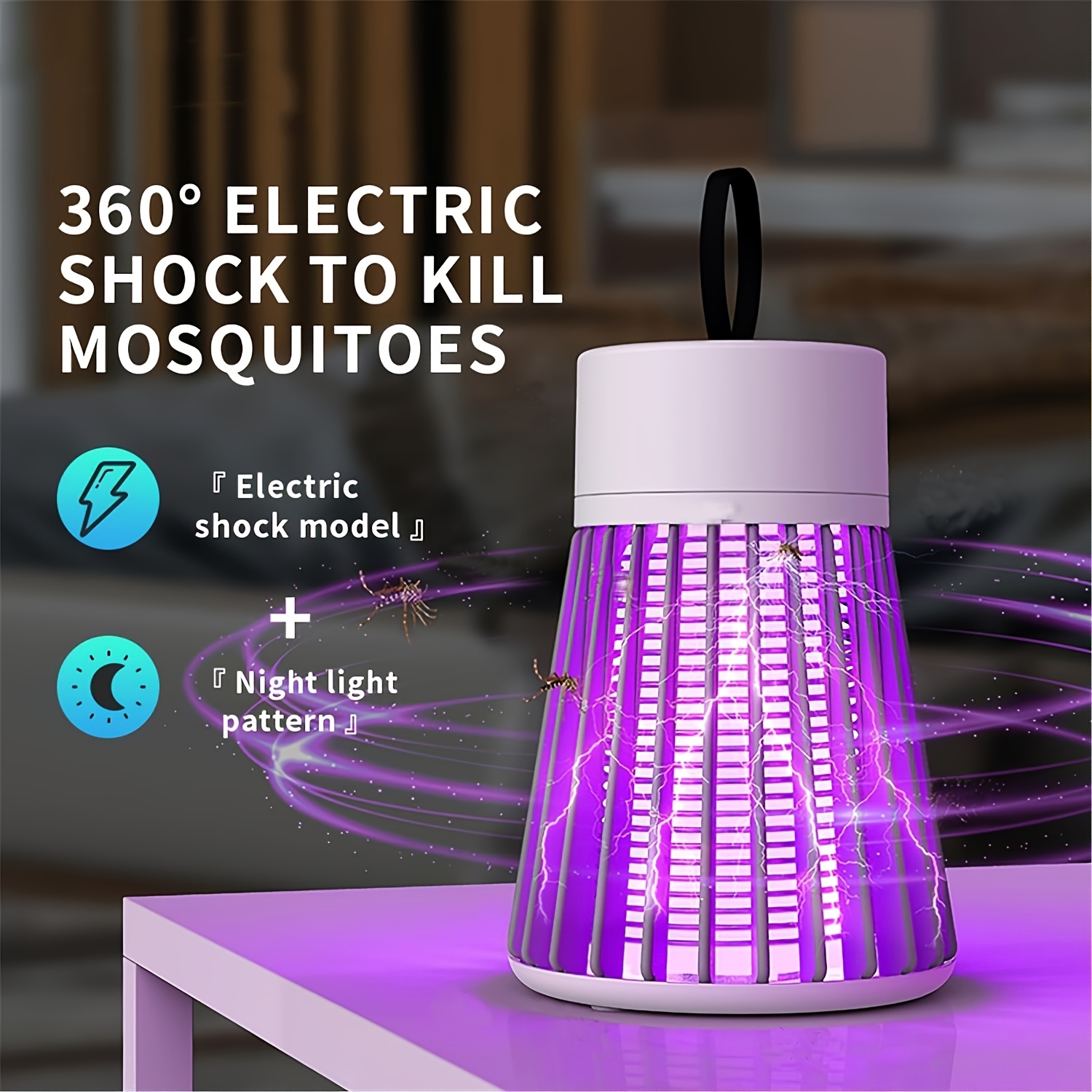 TEMU Bug Zapper, Zapper Fly Trap Killer Lamp Usb Electric Radiationless Led Mute Bed Bug Killer Indoor For Insect Gnat Moth With A Small Brush, For ,