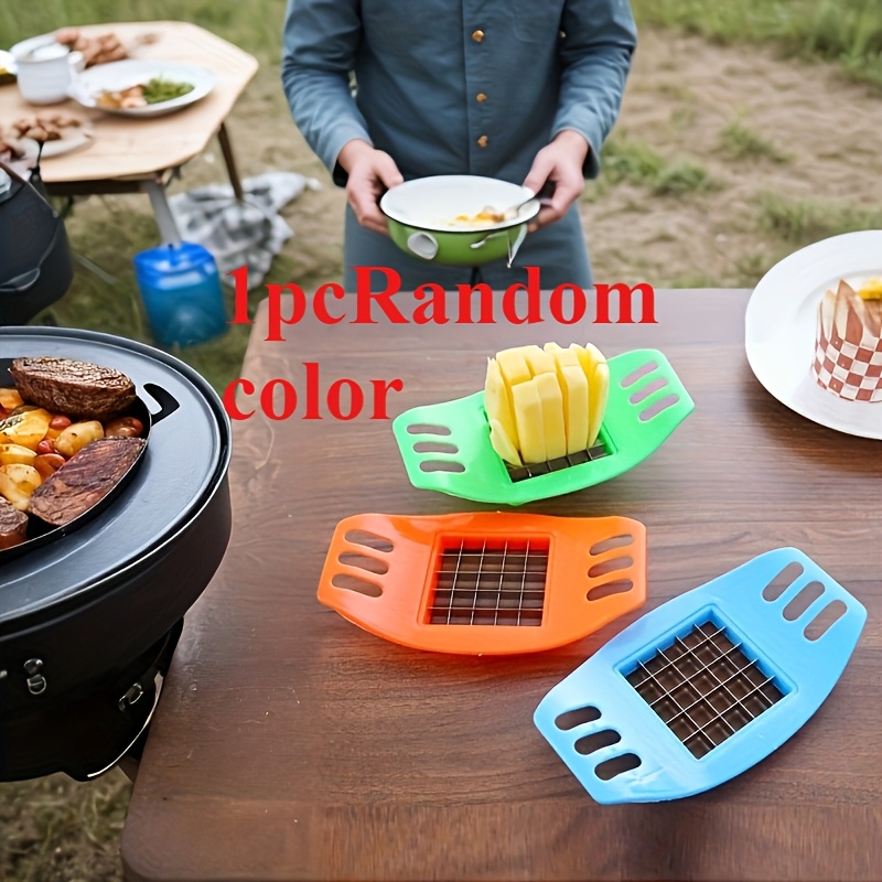 E-shop 1 Stück Edelstahl Manueller Kartoffel- und Gemüseschneider - Pommes-Frites-Schneidemaschine für Chips, Salate, Grillen & Outdoor-Kochen | Leicht
