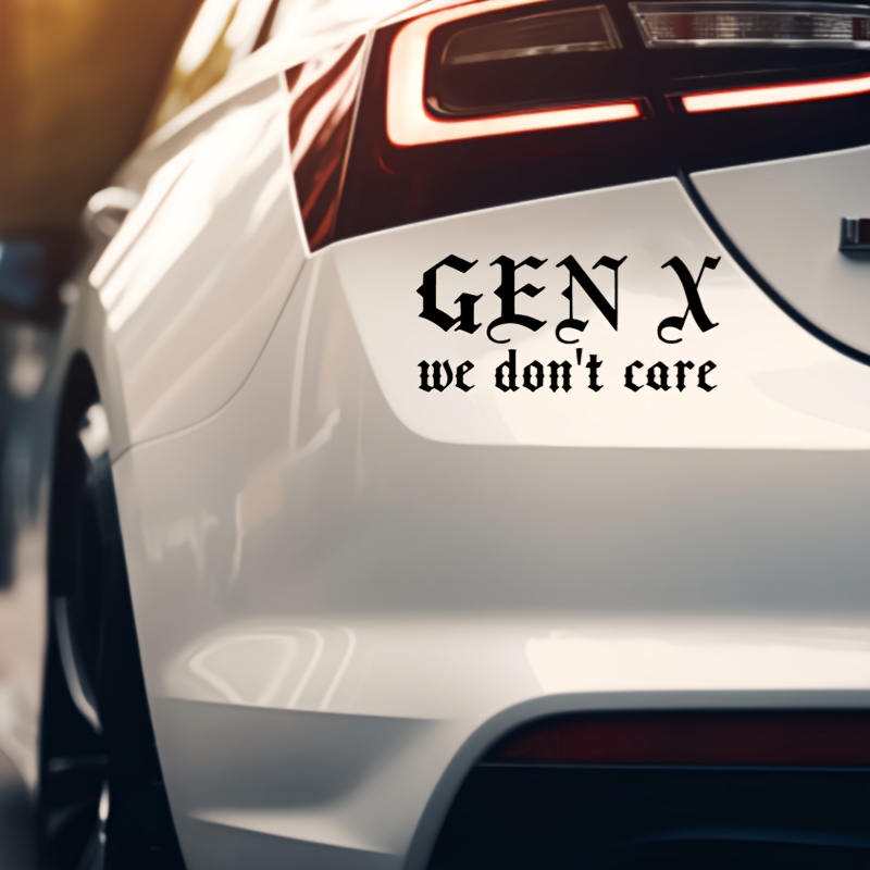 

Gen X 'we Do Not Care' Vinyl Decal - Durable & Fade-resistant For Cars And Laptops, Easy Apply & Remove, Gothic Style, 7.87x3.54 Inches