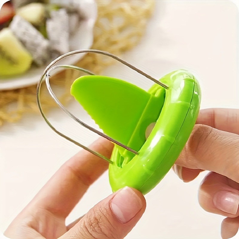 TEMU Kiwi Slicer - Hand Cutter & Peeler In Abs Material, Non Electric Kitchen Gadget For Perfect Kiwi Fruit Preparation, , Outdoor Cooking.