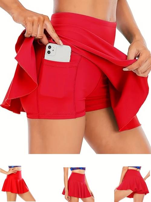 yoga short skirt pants golf shorts skirt womens tennis skirt pants short skirt with pockets quick drying quick drying breathable high waist anti glare two piece set running cycling yoga tennis trainin