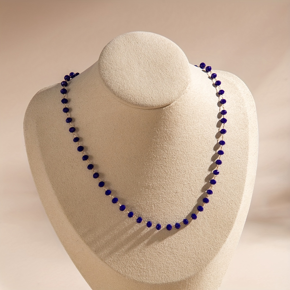 Easy Fashion Black Faux Chain Bead Clavicle Chain, Temperament All-Match Chain Necklace Women